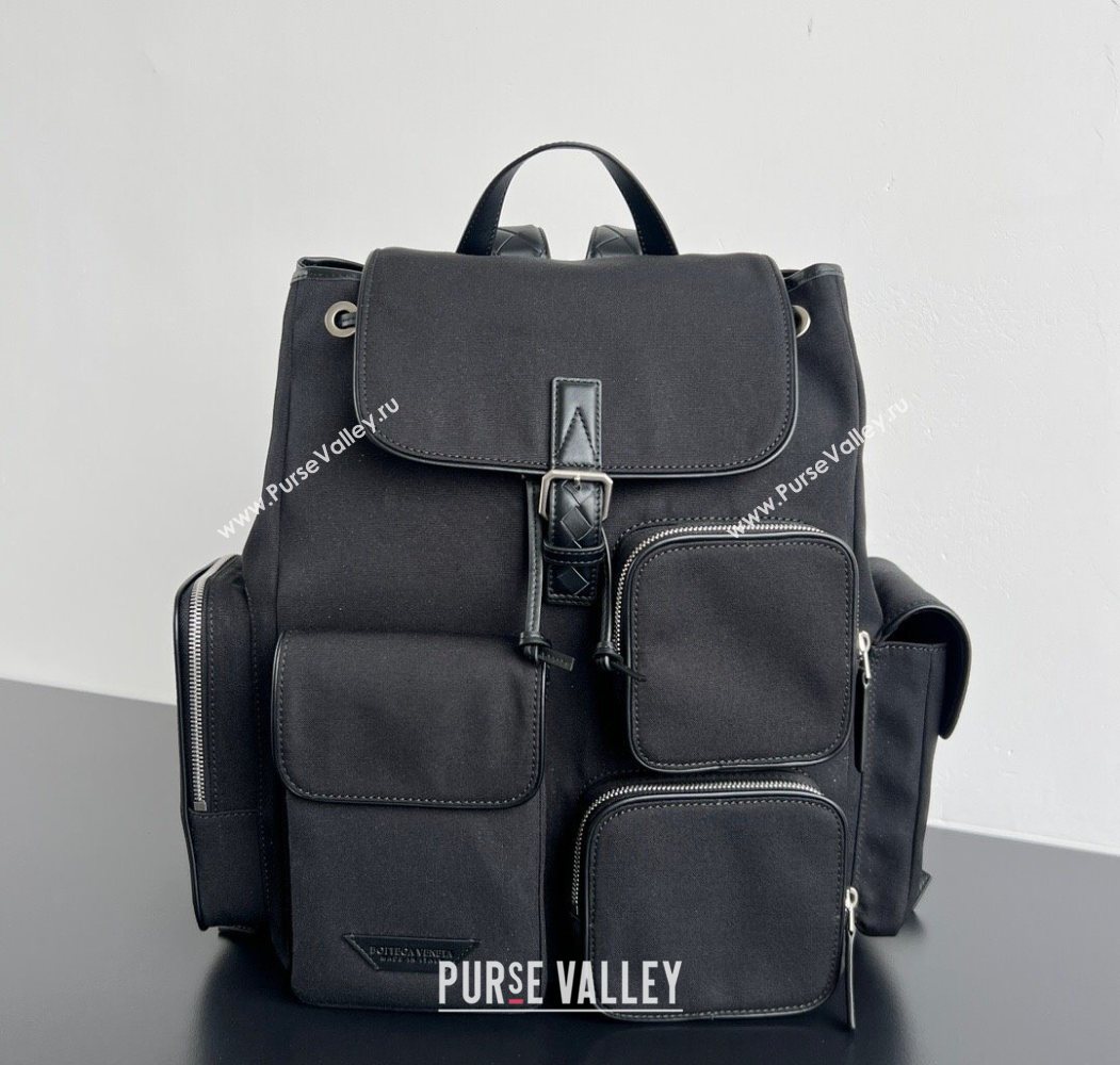 Bottega Veneta Mens Crossroad Multipocket Backpack Bag in Nylon Black 2025 837377 (WT-251119023)