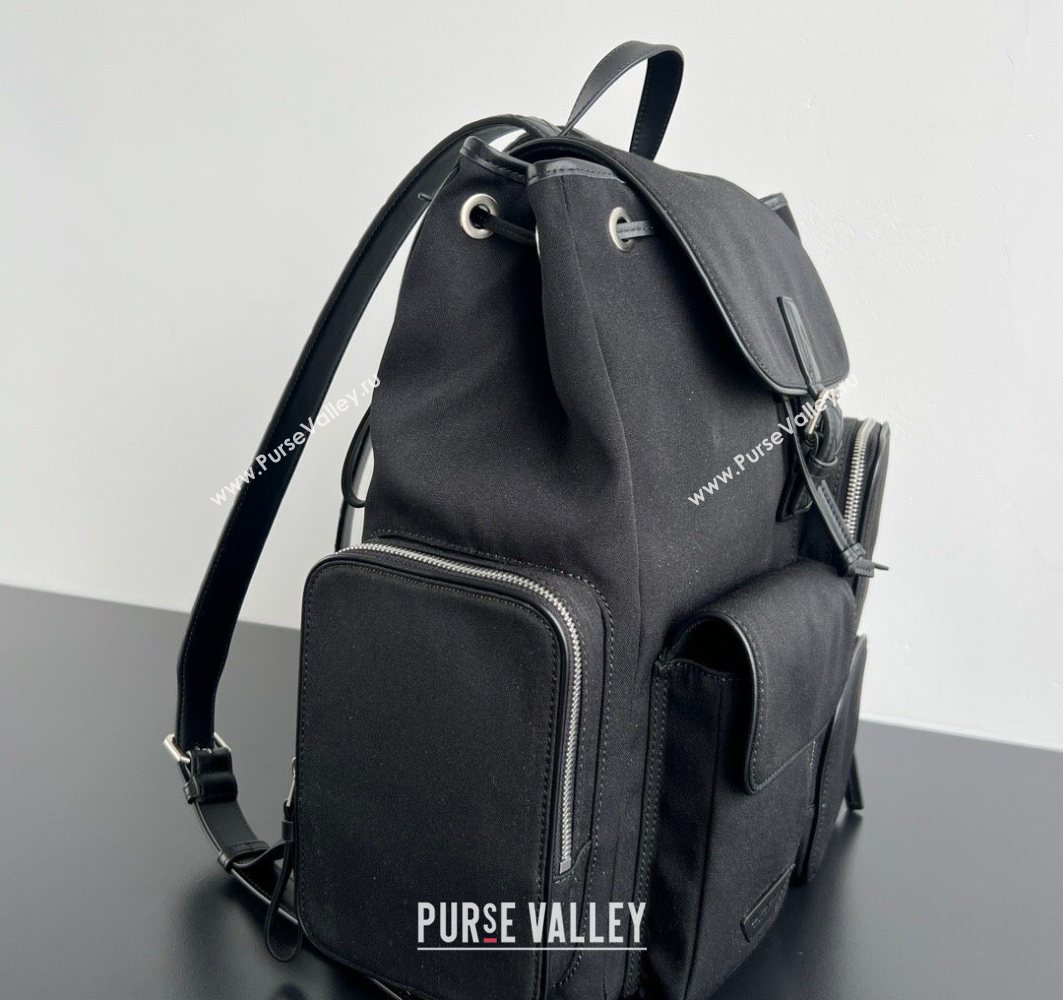 Bottega Veneta Mens Crossroad Multipocket Backpack Bag in Nylon Black 2025 837377 (WT-251119023)