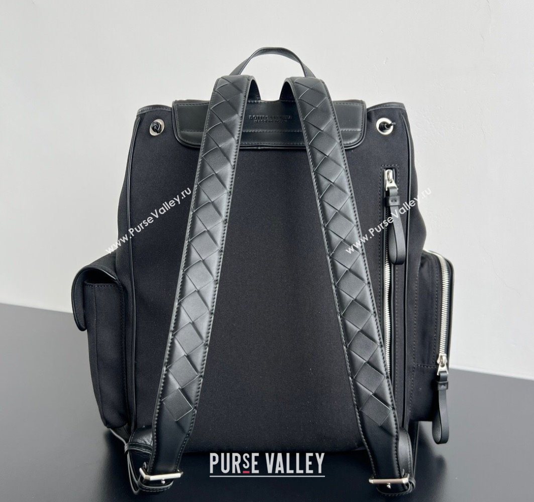Bottega Veneta Mens Crossroad Multipocket Backpack Bag in Nylon Black 2025 837377 (WT-251119023)