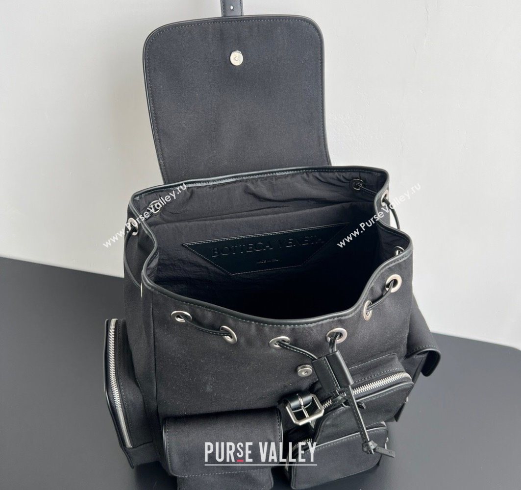 Bottega Veneta Mens Crossroad Multipocket Backpack Bag in Nylon Black 2025 837377 (WT-251119023)