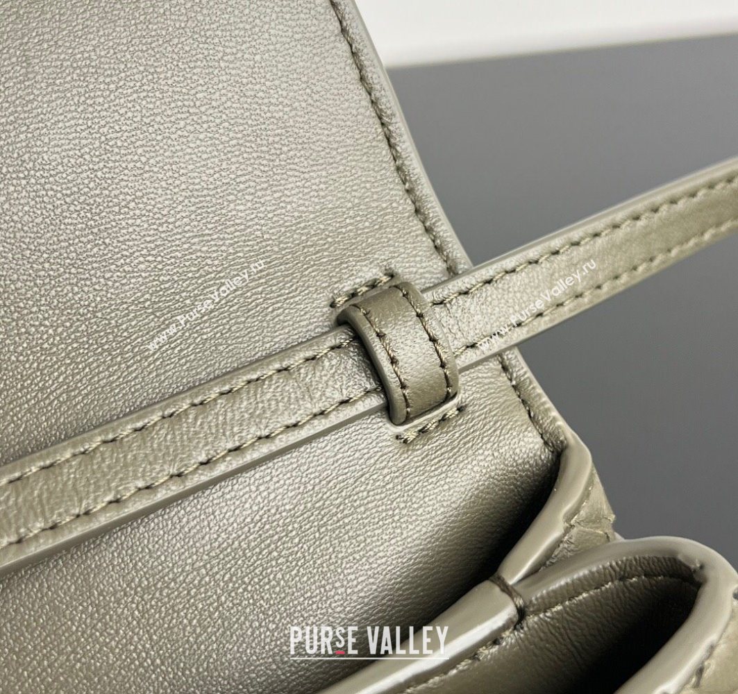 Bottega Veneta Knot Lock Cross-body Bag in Intrecciato Leather Travertine Green 2025 817191 (WT-251119027)