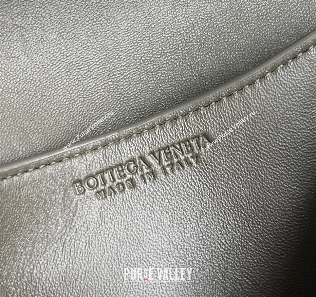 Bottega Veneta Knot Lock Cross-body Bag in Intrecciato Leather Travertine Green 2025 817191 (WT-251119027)