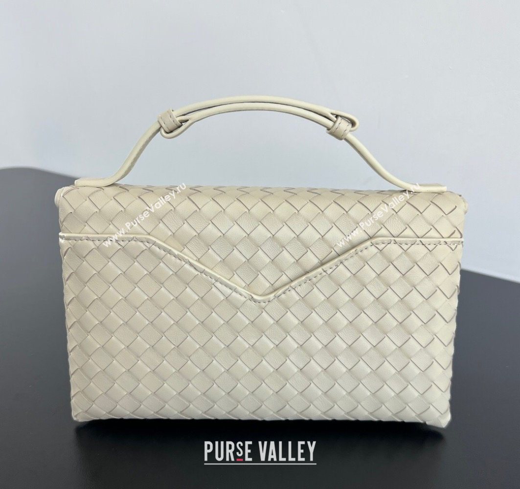 Bottega Veneta Knot Lock Cross-body Bag in Intrecciato Leather Sea Salt 2025 817191 (WT-251119028)