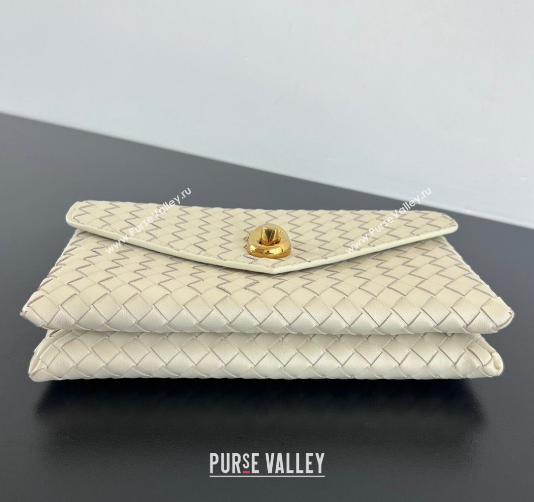 Bottega Veneta Knot Lock Cross-body Bag in Intrecciato Leather Sea Salt 2025 817191 (WT-251119028)