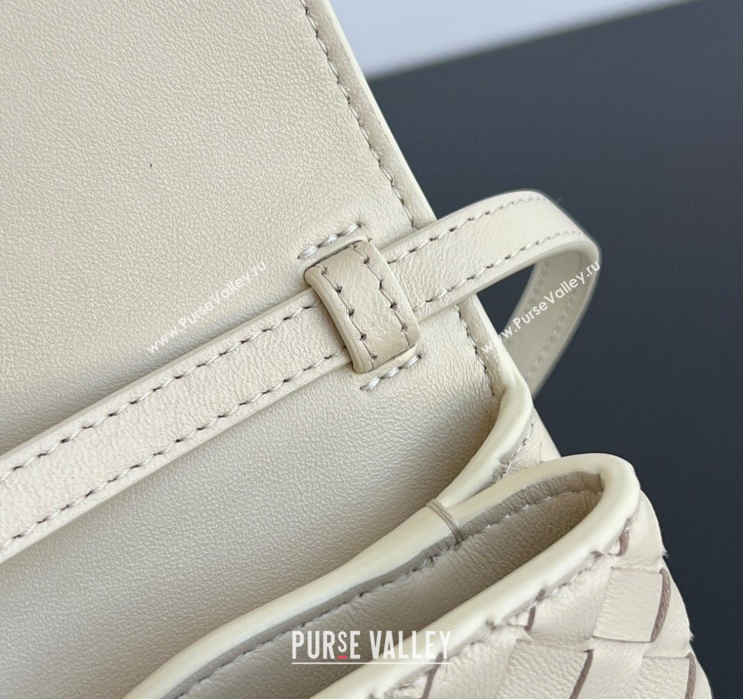 Bottega Veneta Knot Lock Cross-body Bag in Intrecciato Leather Sea Salt 2025 817191 (WT-251119028)