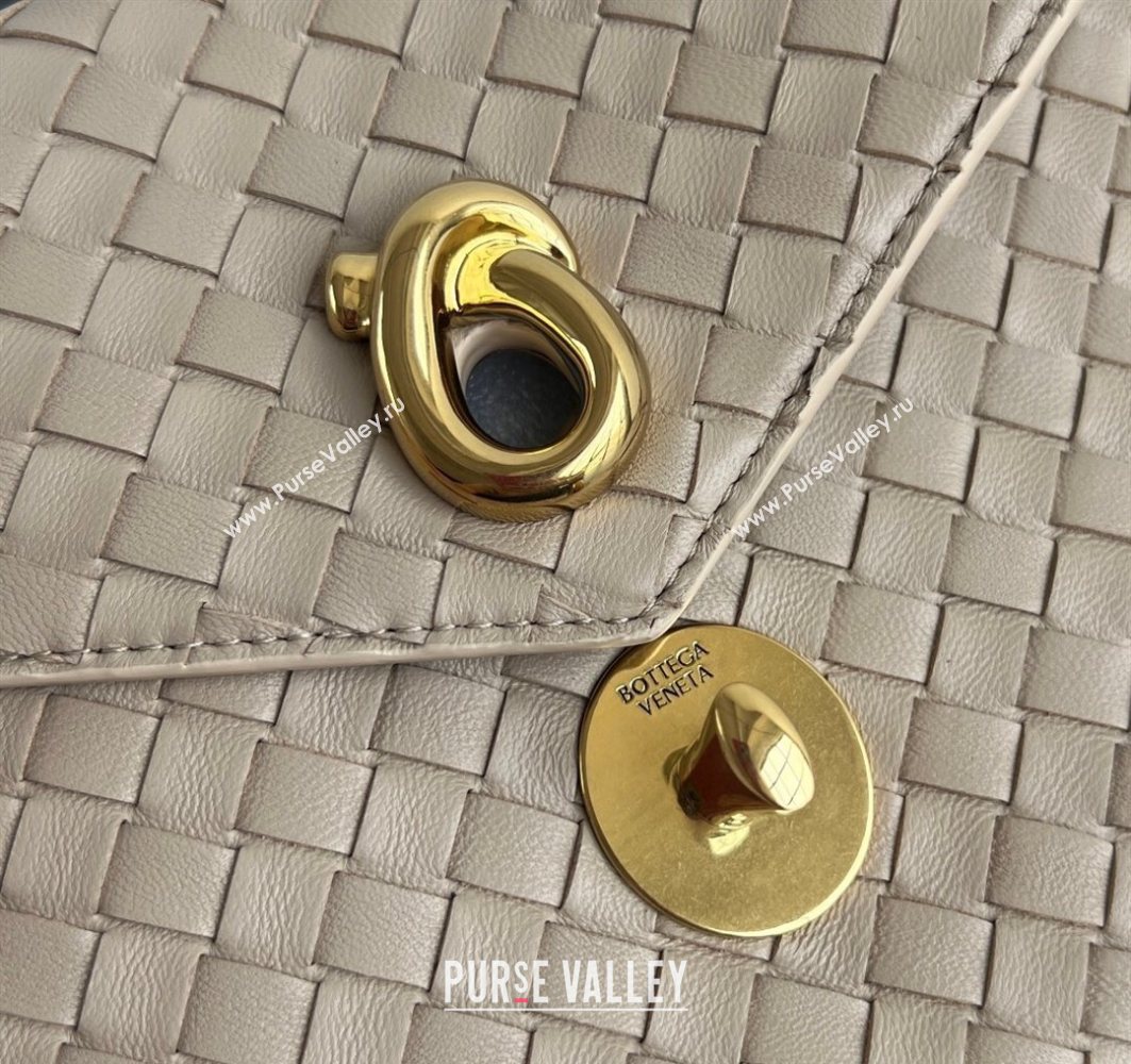 Bottega Veneta Knot Lock Cross-body Bag in Intrecciato Leather Light Beige 2025 817191 (WT-251119029)