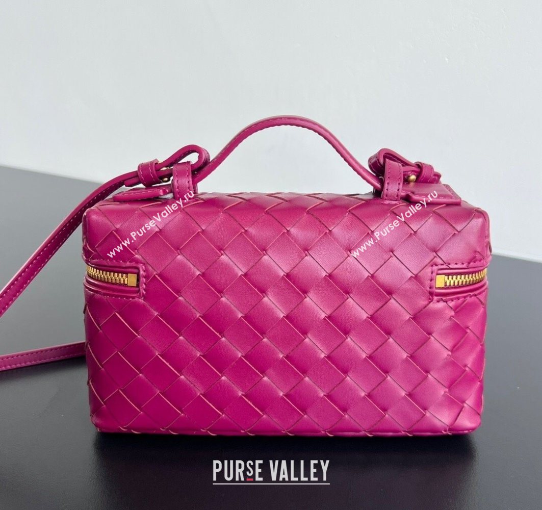 Bottega Veneta Bang Bang Vanity Case in Intrecciato Leather Cinnabar Red 2025 789109 (WT-251119009)