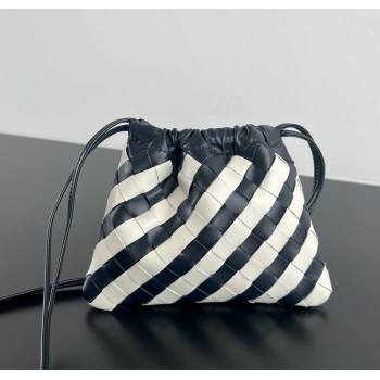 Bottega Veneta Small Dustbag in Intrecciato Leather Blue/White Stripes 2025 816987 (WT-251119001)