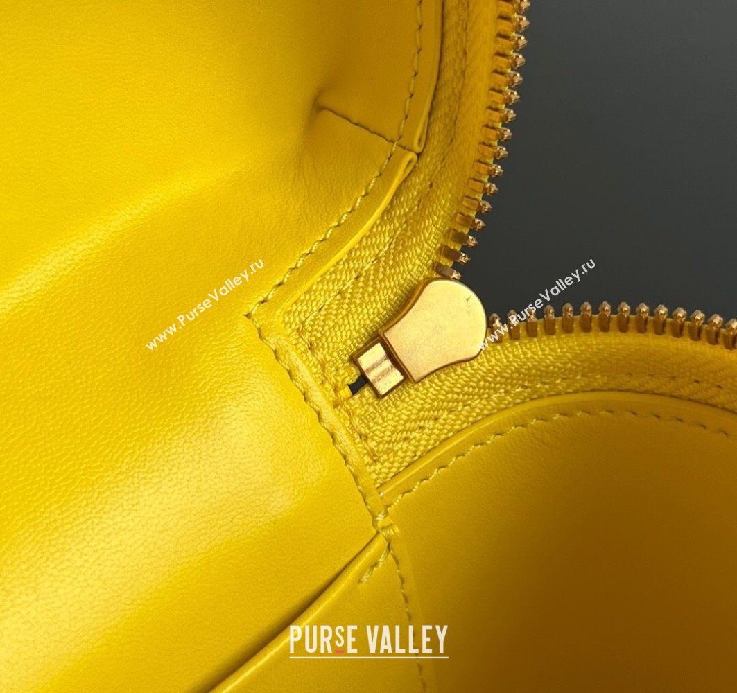 Bottega Veneta Bang Bang Vanity Case in Intrecciato Leather Sulfur Yellow 2025 789109 (WT-251119010)