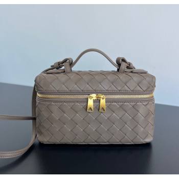 Bottega Veneta Bang Bang Vanity Case in Intrecciato Leather Limestone Grey 2025 789109 (WT-251119013)