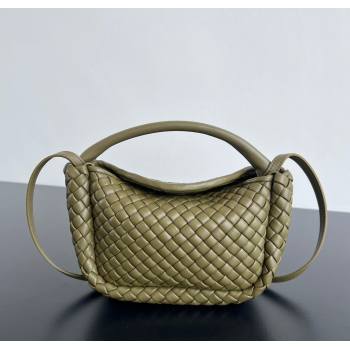 Bottega Veneta Small Cobble Top Handle bag in Intreccio Leather Seaweed Green 2025 805739 (WT-251119053)