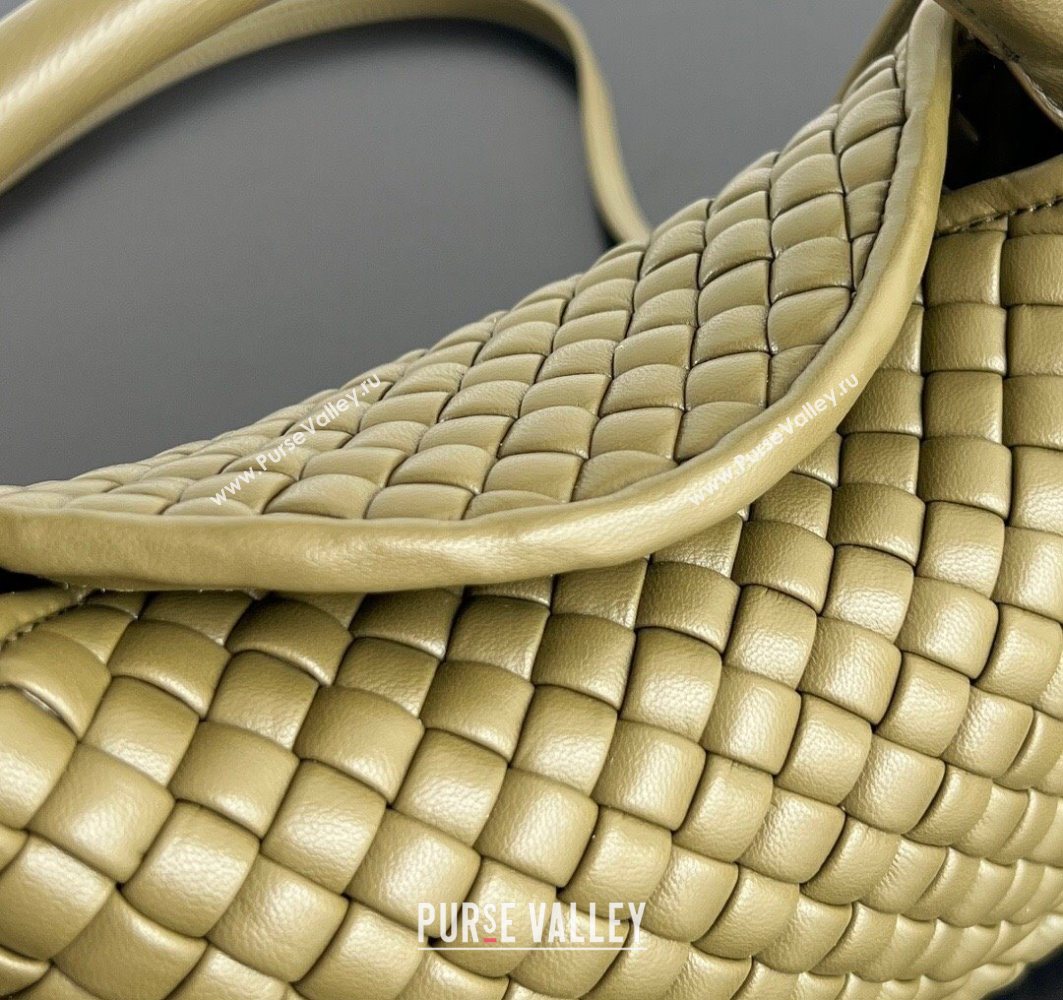 Bottega Veneta Small Cobble Top Handle bag in Intreccio Leather Seaweed Green 2025 805739 (WT-251119053)