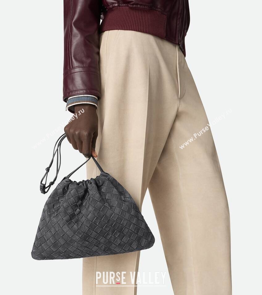 Bottega Veneta Medium Dustbag in Intrecciato Suede 796728 Amber Brown 2025 (WT-251119006)