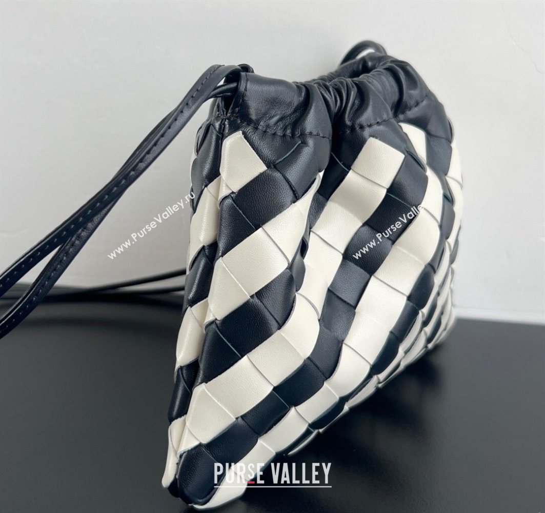 Bottega Veneta Small Dustbag in Intrecciato Leather Blue/White Stripes 2025 816987 (WT-251119001)