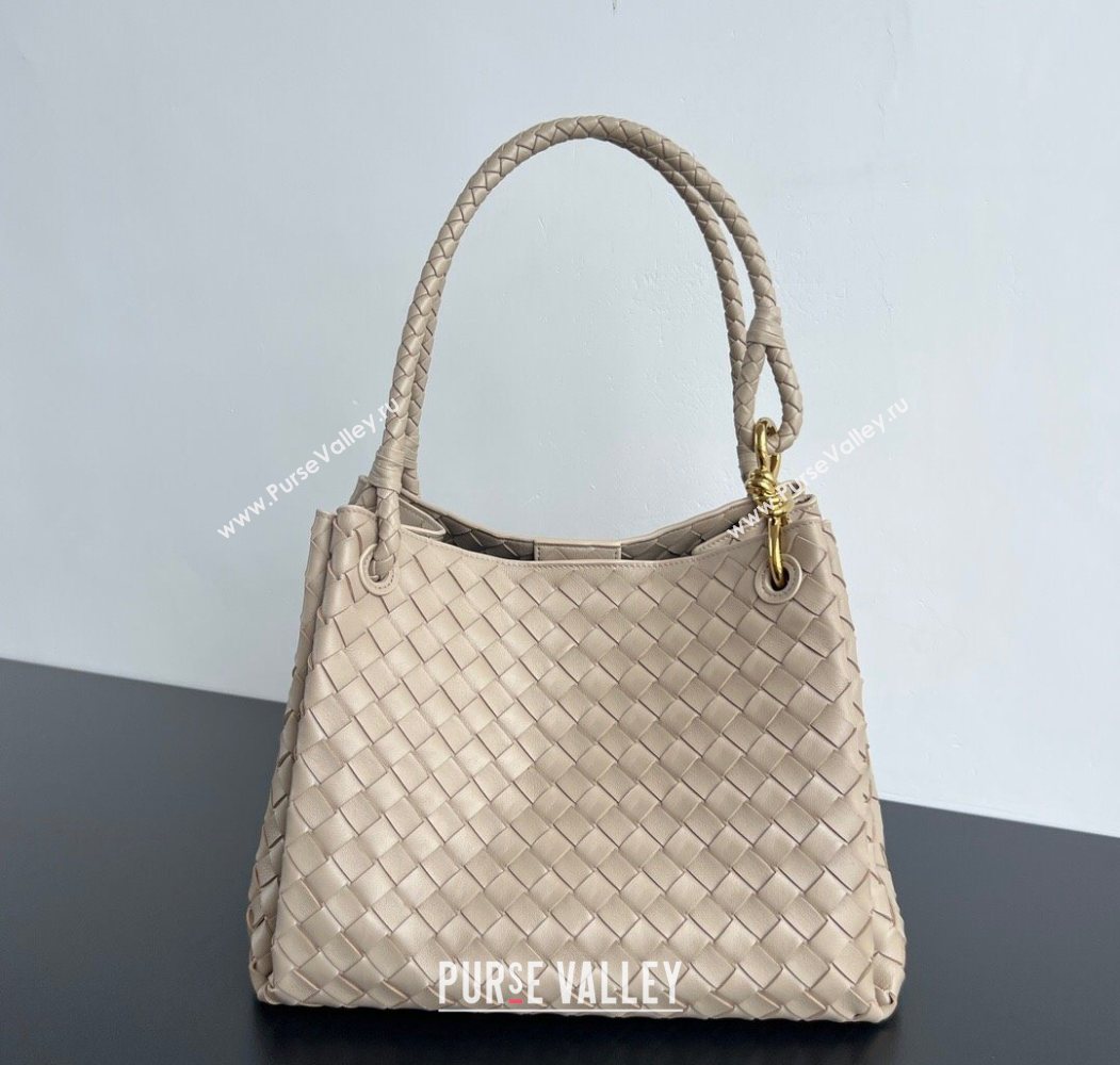Bottega Veneta Large Parachute Shoulder Bag in Intrecciato Leather 796571 Ecru Beige 2025 (WT-251119059)