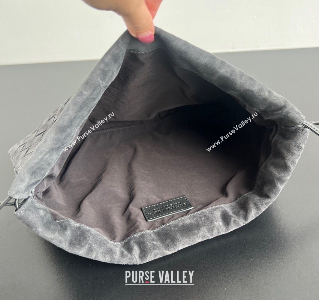 Bottega Veneta Medium Dustbag in Intrecciato Suede 796728 Graphite Grey 2025 (WT-251119005)