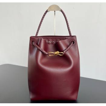 Bottega Veneta Andiamo Bucket Bag in Calf Leather Barolo Red 2025 844169 (WT-251119061)