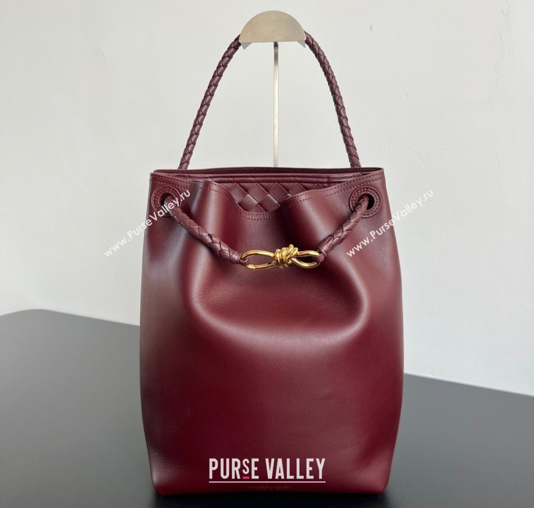 Bottega Veneta Andiamo Bucket Bag in Calf Leather Barolo Red 2025 844169 (WT-251119061)