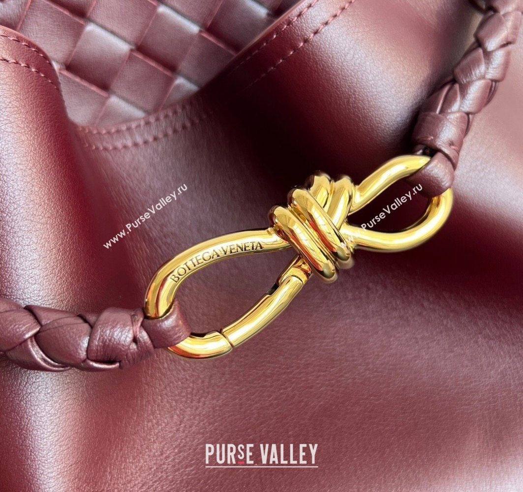 Bottega Veneta Andiamo Bucket Bag in Calf Leather Barolo Red 2025 844169 (WT-251119061)