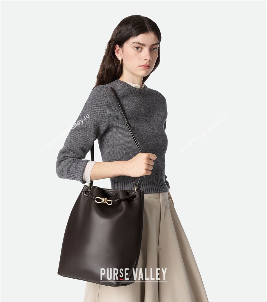 Bottega Veneta Andiamo Bucket Bag in Calf Leather Fondant Brown 2025 844169 (WT-251119062)