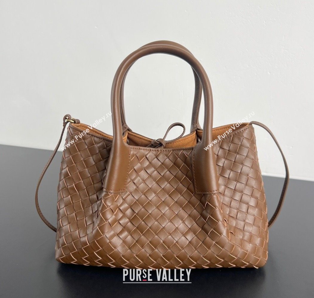 Bottega Veneta Small Pinacoteca Tote Bag in Intrecciato Leather and Suede Nocciola Brown/Amber Yellow 2025 819004 (WT-251119063)