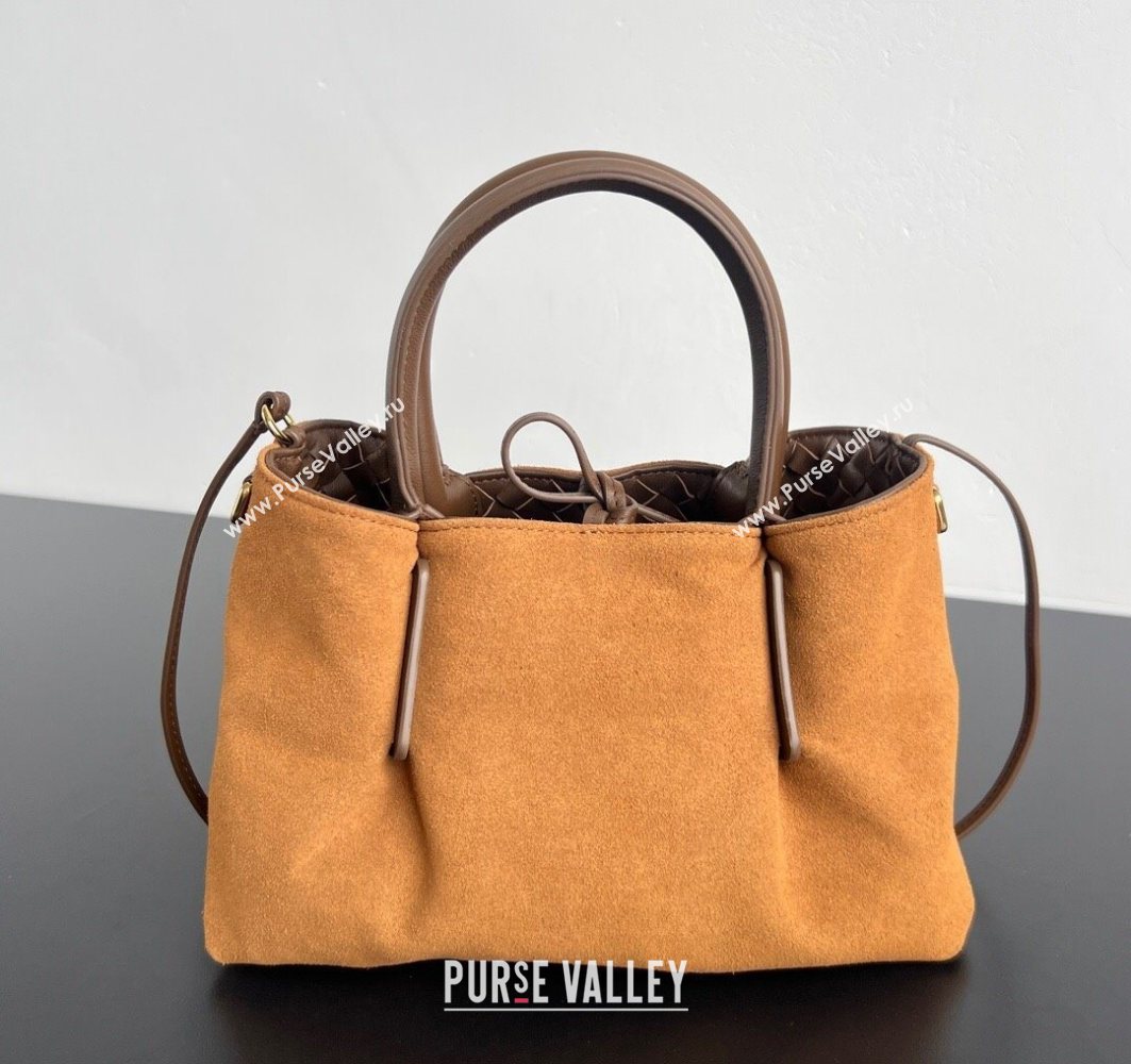 Bottega Veneta Small Pinacoteca Tote Bag in Intrecciato Leather and Suede Nocciola Brown/Amber Yellow 2025 819004 (WT-251119063)