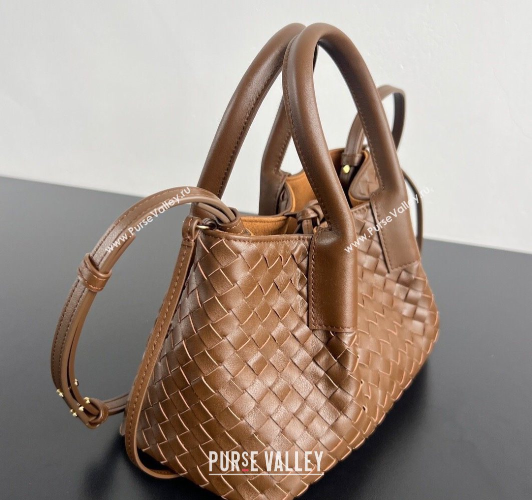 Bottega Veneta Small Pinacoteca Tote Bag in Intrecciato Leather and Suede Nocciola Brown/Amber Yellow 2025 819004 (WT-251119063)
