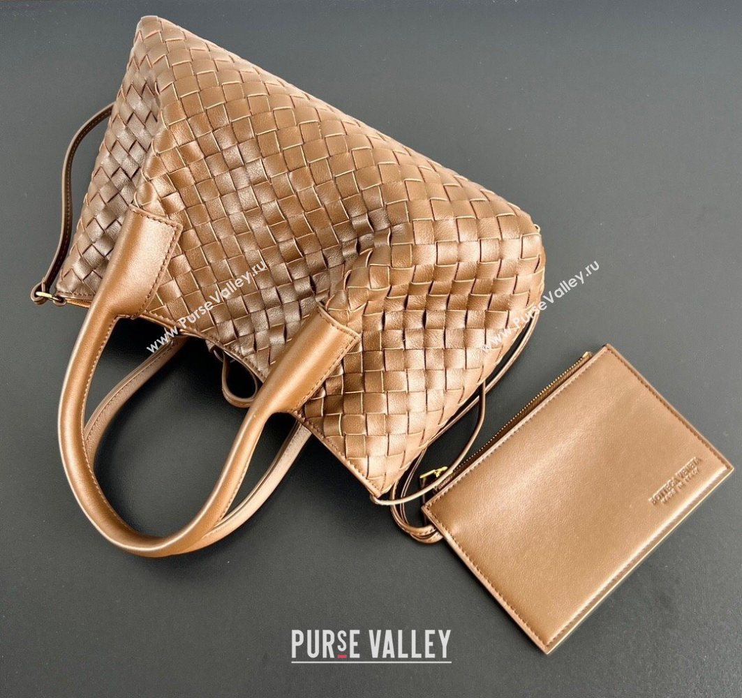 Bottega Veneta Small Pinacoteca Tote Bag in Intrecciato Leather and Suede Nocciola Brown/Amber Yellow 2025 819004 (WT-251119063)