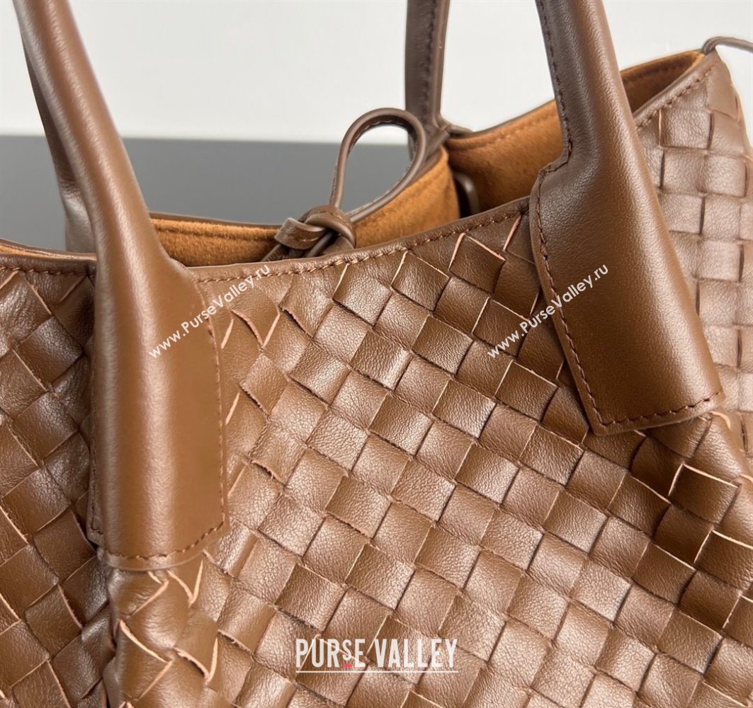 Bottega Veneta Small Pinacoteca Tote Bag in Intrecciato Leather and Suede Nocciola Brown/Amber Yellow 2025 819004 (WT-251119063)