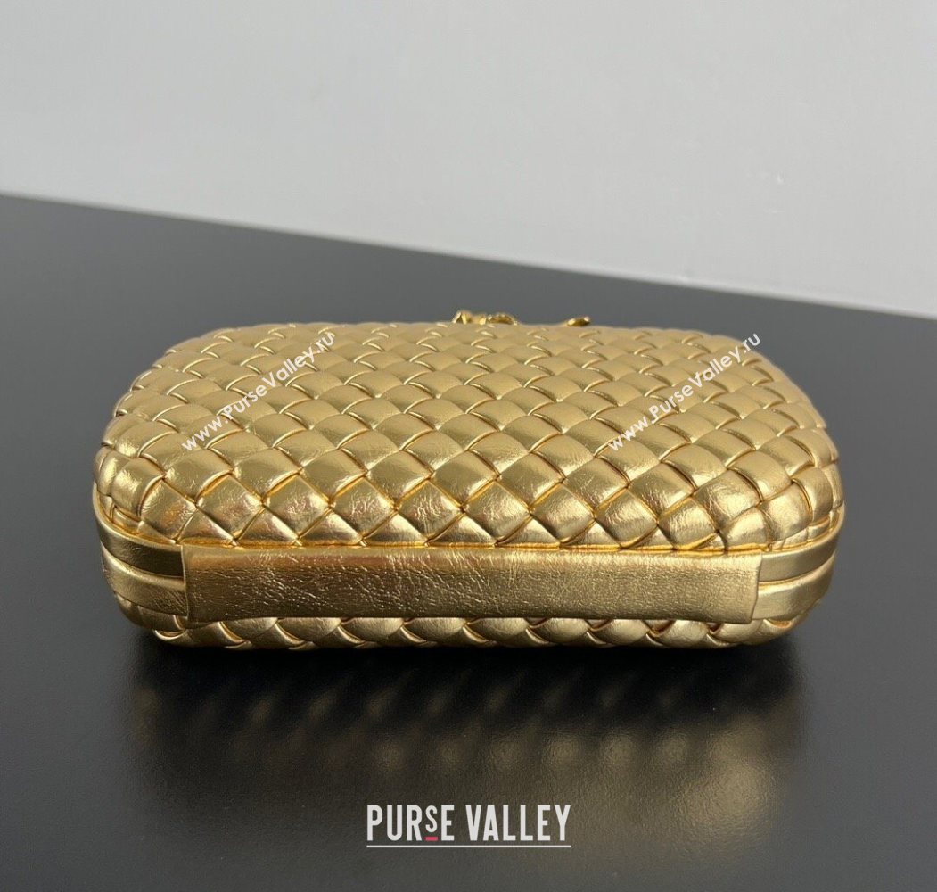 Bottega Veneta Knot Bag in Intrecciato Leather with Flower Clasp Gold-Tone 2025 826183 (WT-260116043)
