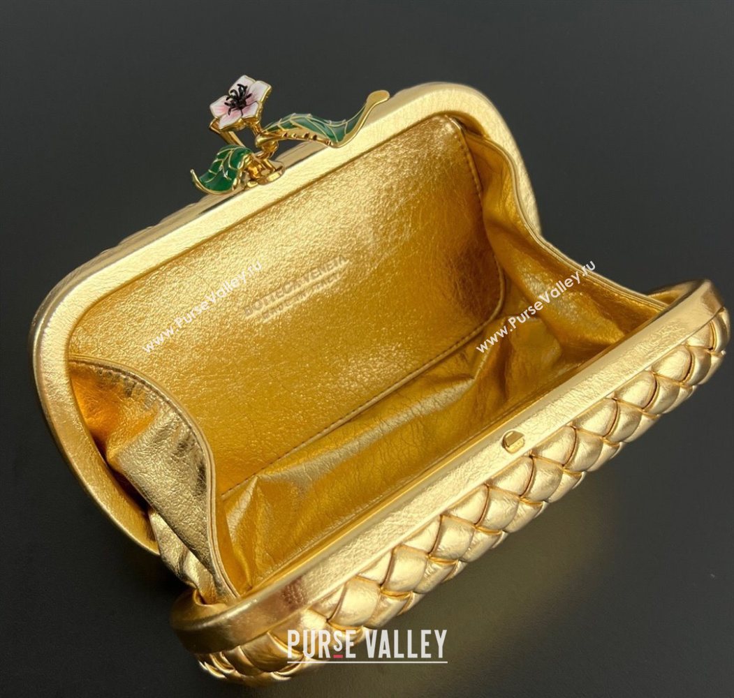 Bottega Veneta Knot Bag in Intrecciato Leather with Flower Clasp Gold-Tone 2025 826183 (WT-260116043)