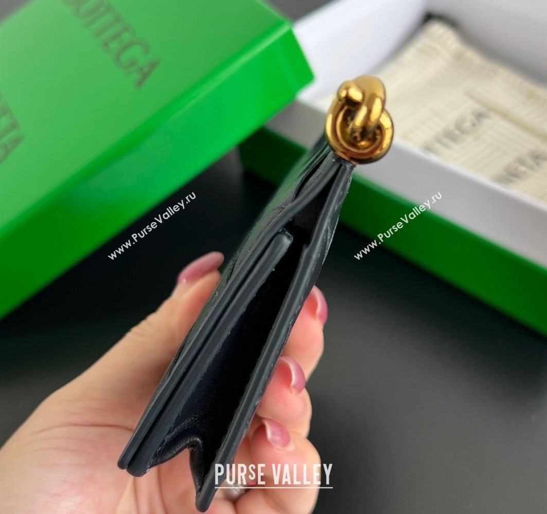 Bottega Veneta Solstice Business Card Case in Intrecciato Leather Blue 2025 810596 (WT-251119078)