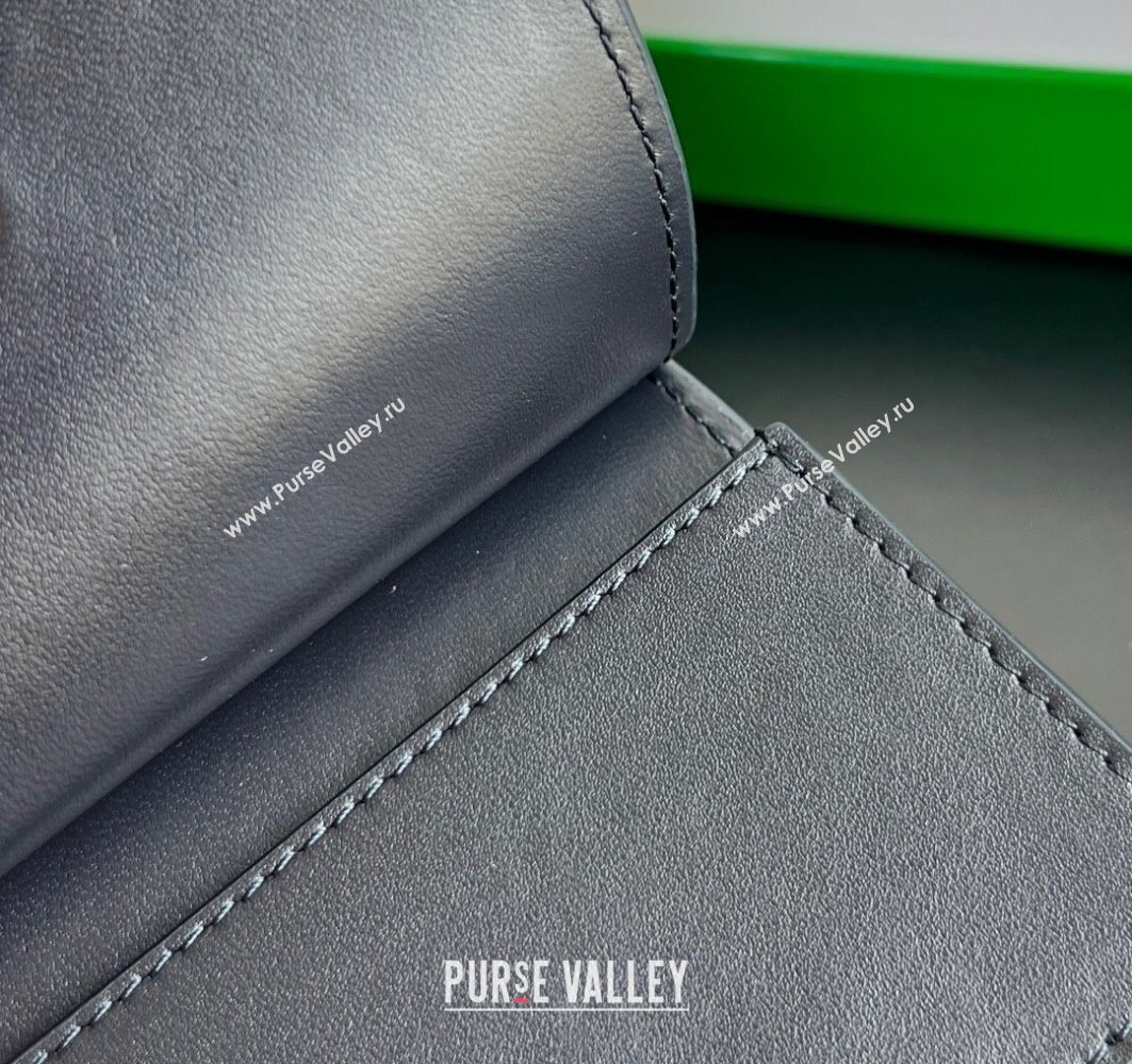 Bottega Veneta Solstice Business Card Case in Intrecciato Leather Blue 2025 810596 (WT-251119078)