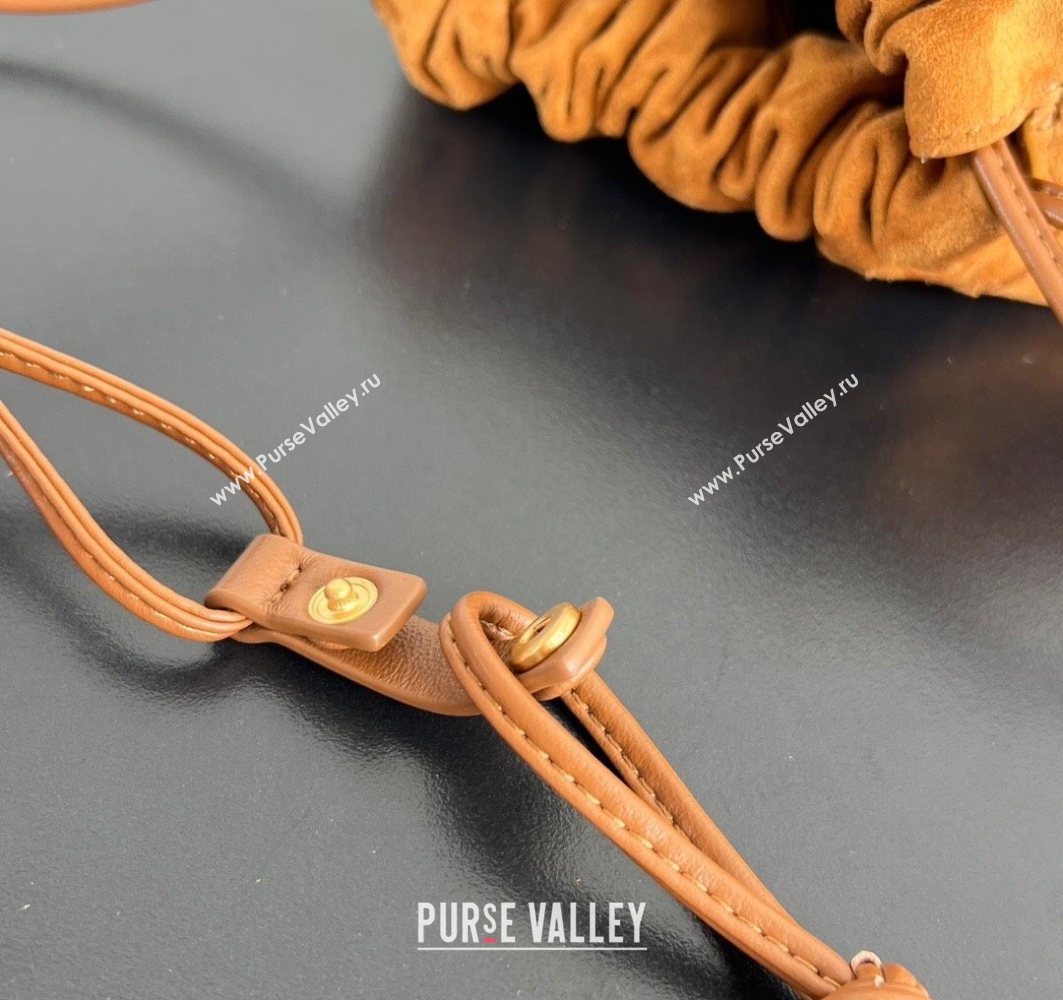 Bottega Veneta Medium Dustbag in Intrecciato Suede 796728 Amber Brown 2025 (WT-251119006)