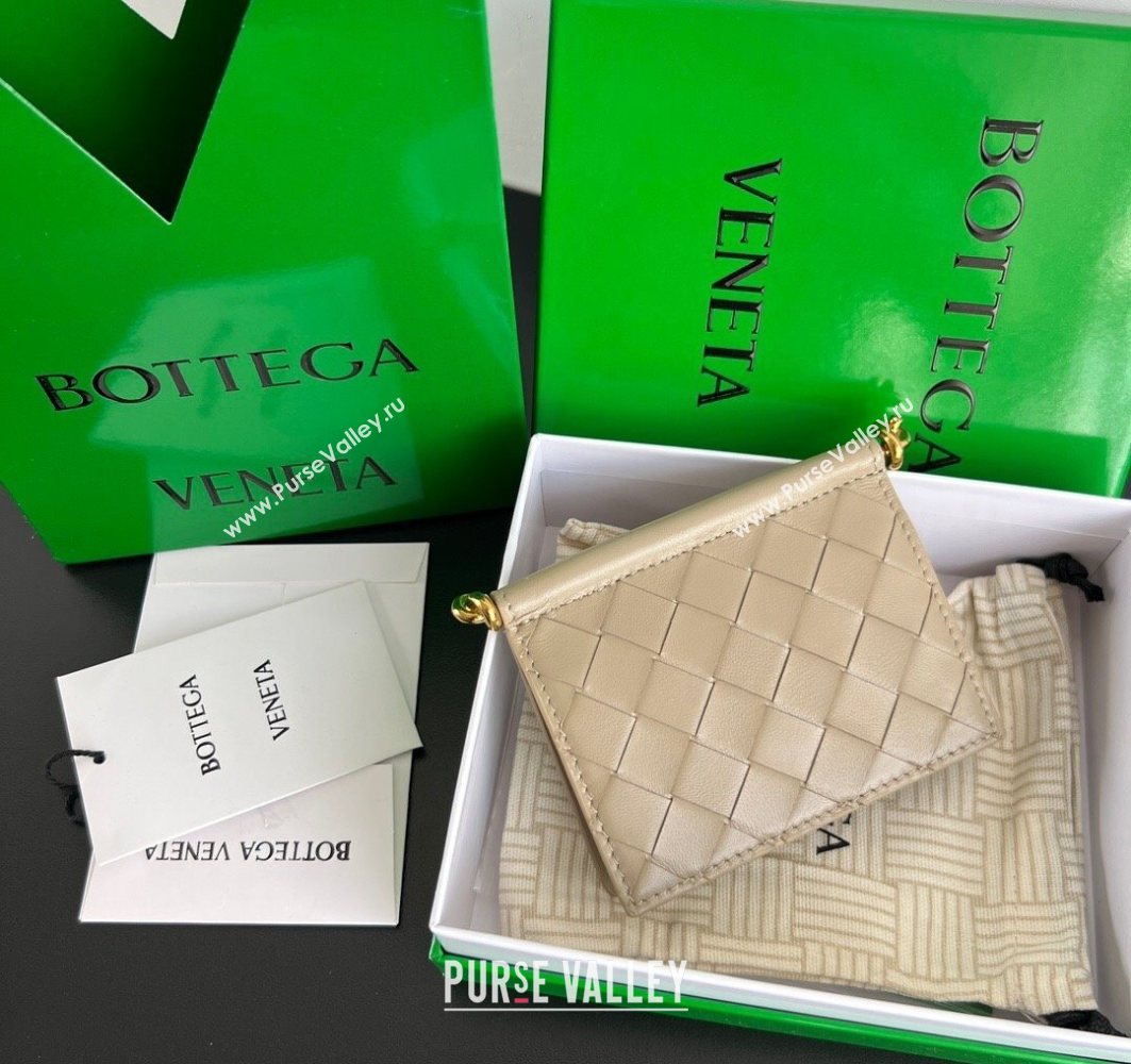 Bottega Veneta Solstice Business Card Case in Intrecciato Leather Beige 2025 810596 (WT-251119081)