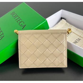 Bottega Veneta Solstice Business Card Case in Intrecciato Leather Beige 2025 810596 (WT-251119081)