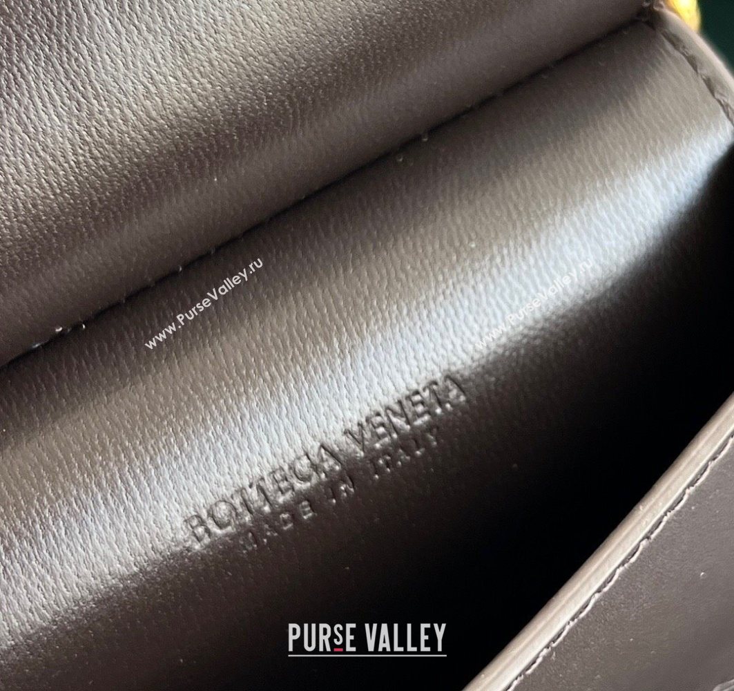 Bottega Veneta Solstice Business Card Case in Intrecciato Leather Fondant Brown 2025 810596 (WT-251119082)
