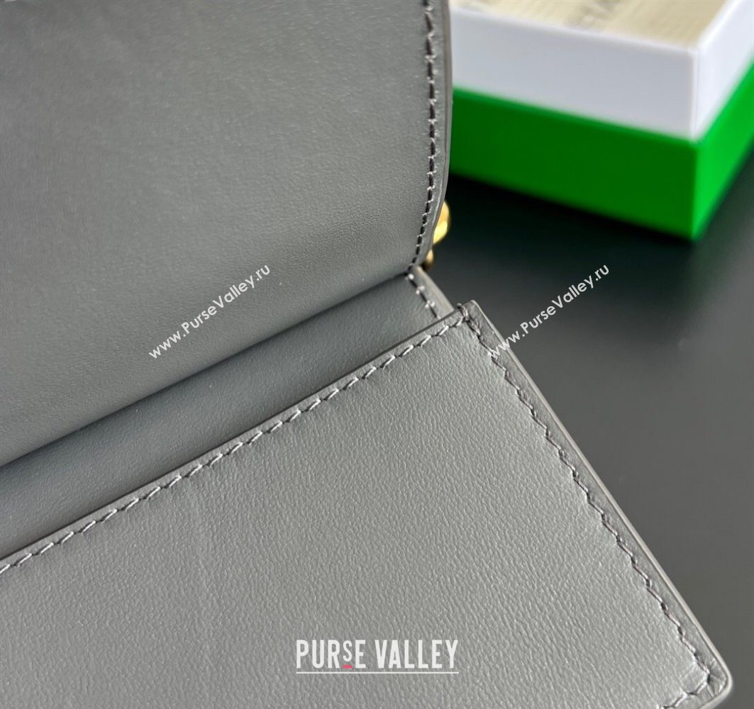 Bottega Veneta Solstice Business Card Case in Intrecciato Leather Grey 2025 810596 (WT-251119083)