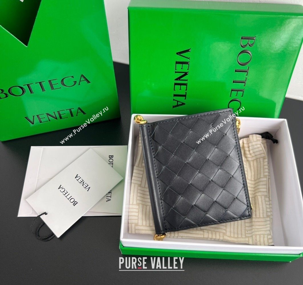 Bottega Veneta Solstice Small Bi-Fold Wallet in Intrecciato Leather Blue 2025 788055 (WT-251119067)