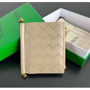Bottega Veneta Solstice Small Bi-Fold Wallet in Intrecciato Leather Beige 2025 788055 (WT-251119068)