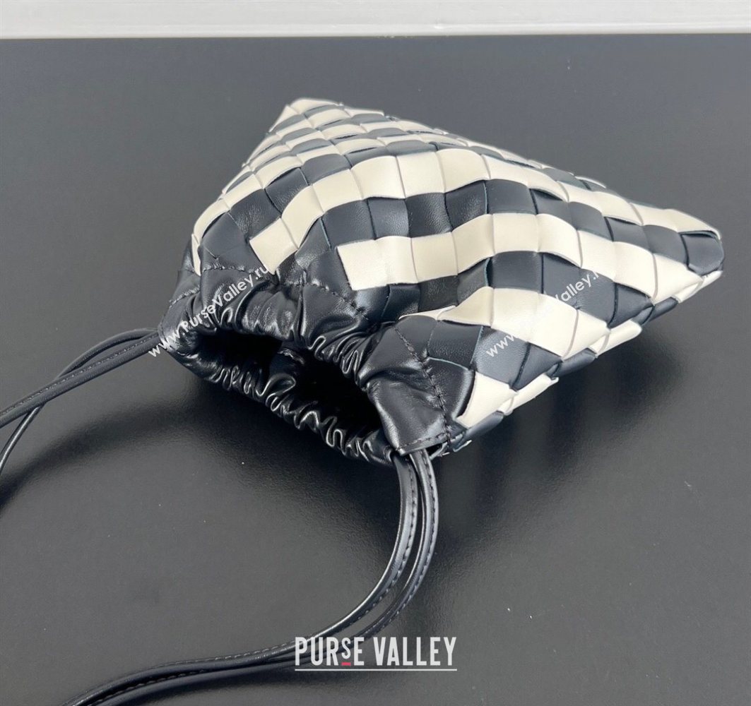 Bottega Veneta Small Dustbag in Intrecciato Leather Blue/White Stripes 2025 816987 (WT-251119001)