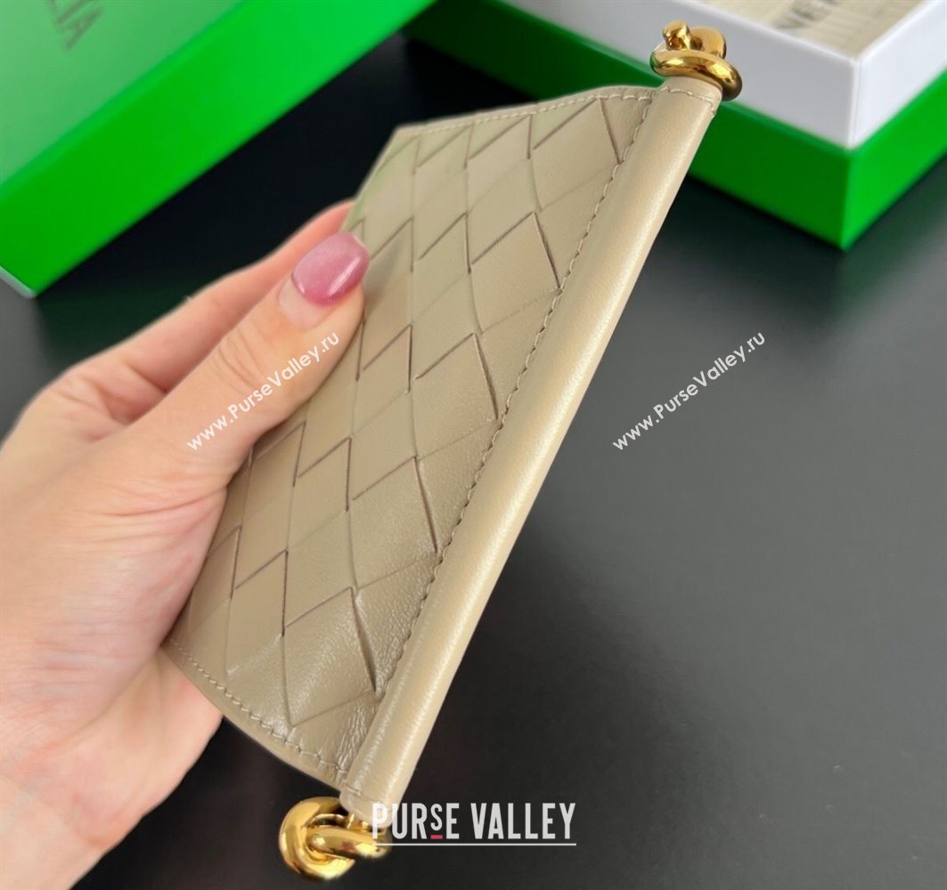 Bottega Veneta Solstice Small Bi-Fold Wallet in Intrecciato Leather Beige 2025 788055 (WT-251119068)