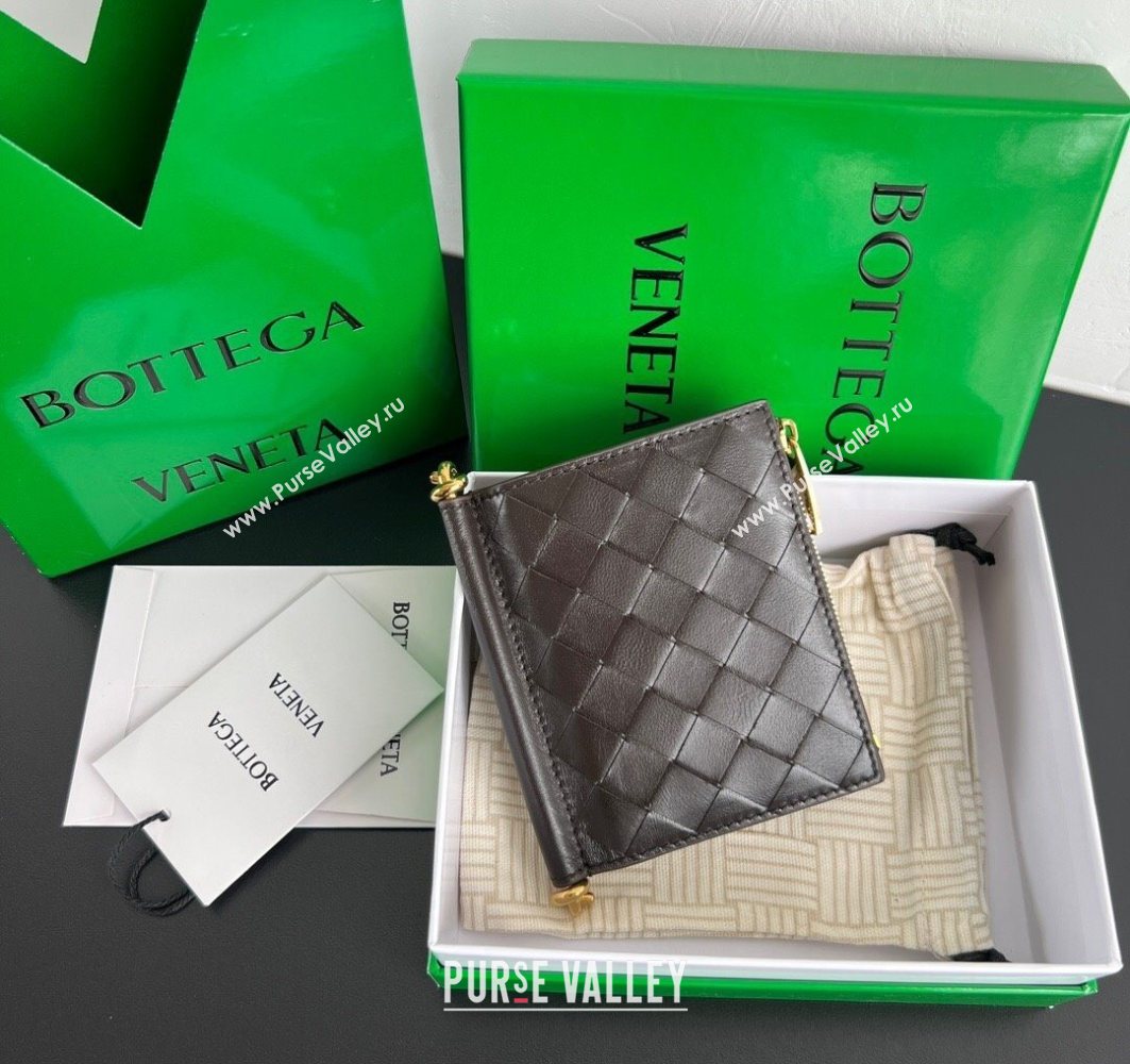 Bottega Veneta Solstice Small Bi-Fold Wallet in Intrecciato Leather Fondant Brown 2025 788055 (WT-251119070)