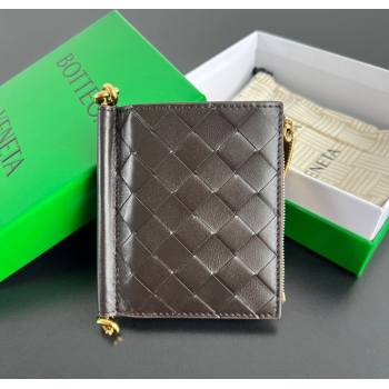 Bottega Veneta Solstice Small Bi-Fold Wallet in Intrecciato Leather Fondant Brown 2025 788055 (WT-251119070)