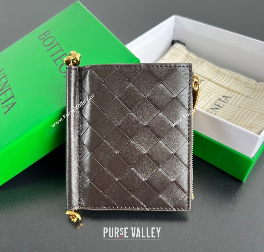 Bottega Veneta Solstice Small Bi-Fold Wallet in Intrecciato Leather Fondant Brown 2025 788055 (WT-251119070)