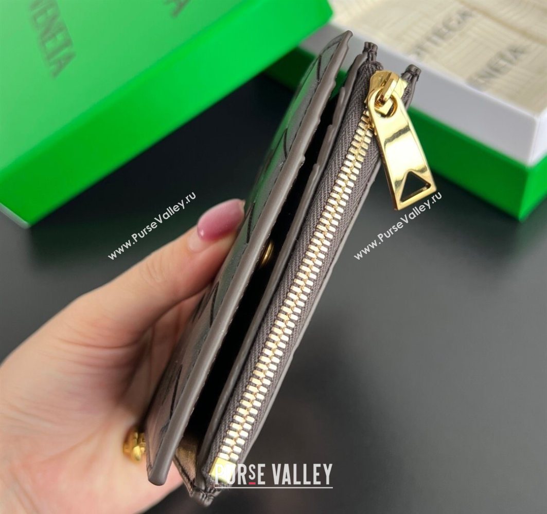 Bottega Veneta Solstice Small Bi-Fold Wallet in Intrecciato Leather Fondant Brown 2025 788055 (WT-251119070)