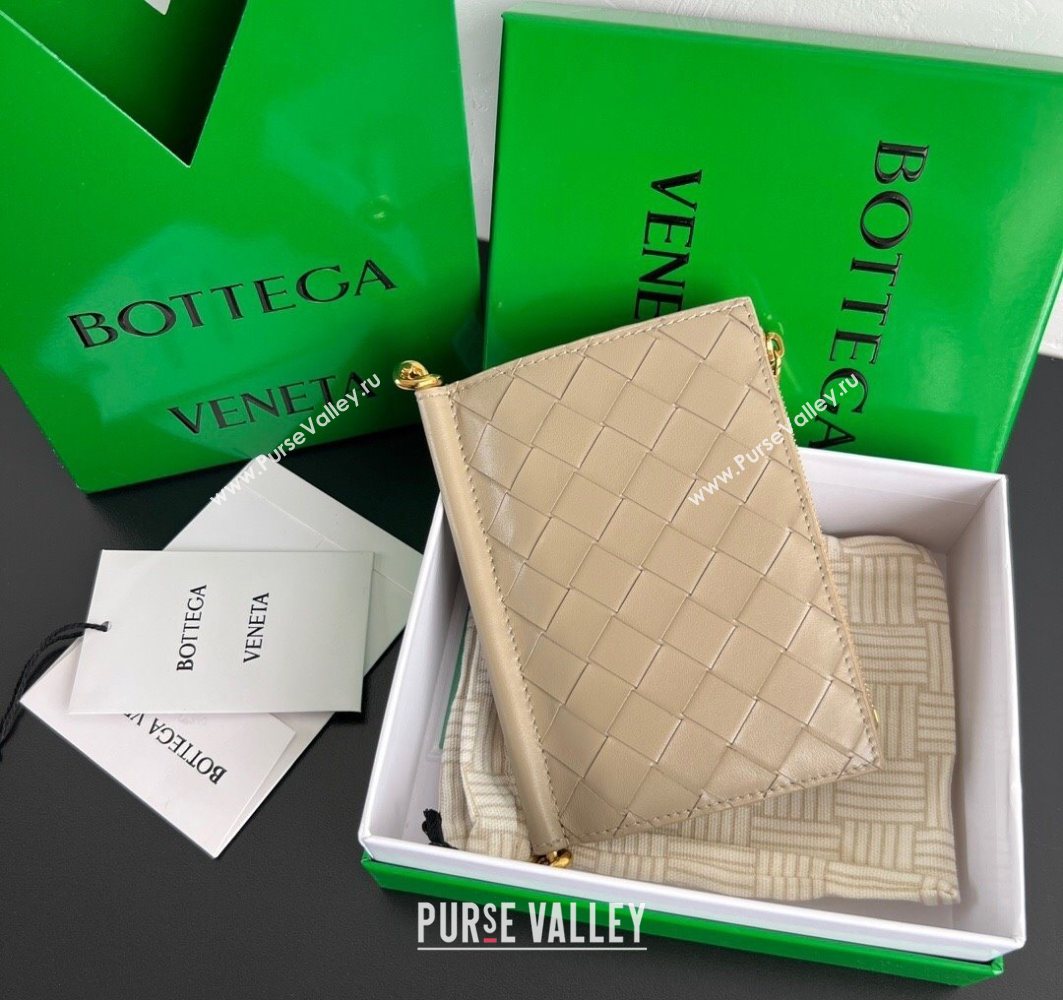Bottega Veneta Solstice Medium Bi-Fold Wallet in Intrecciato Leather Beige 2025 806078 (WT-251119074)