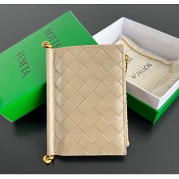 Bottega Veneta Solstice Medium Bi-Fold Wallet in Intrecciato Leather Beige 2025 806078 (WT-251119074)