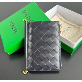 Bottega Veneta Solstice Medium Bi-Fold Wallet in Intrecciato Leather Blue 2025 806078 (WT-251119075)