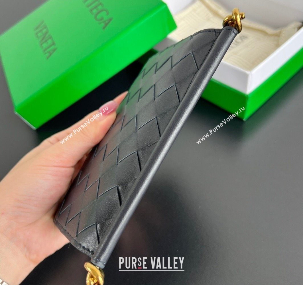 Bottega Veneta Solstice Medium Bi-Fold Wallet in Intrecciato Leather Blue 2025 806078 (WT-251119075)